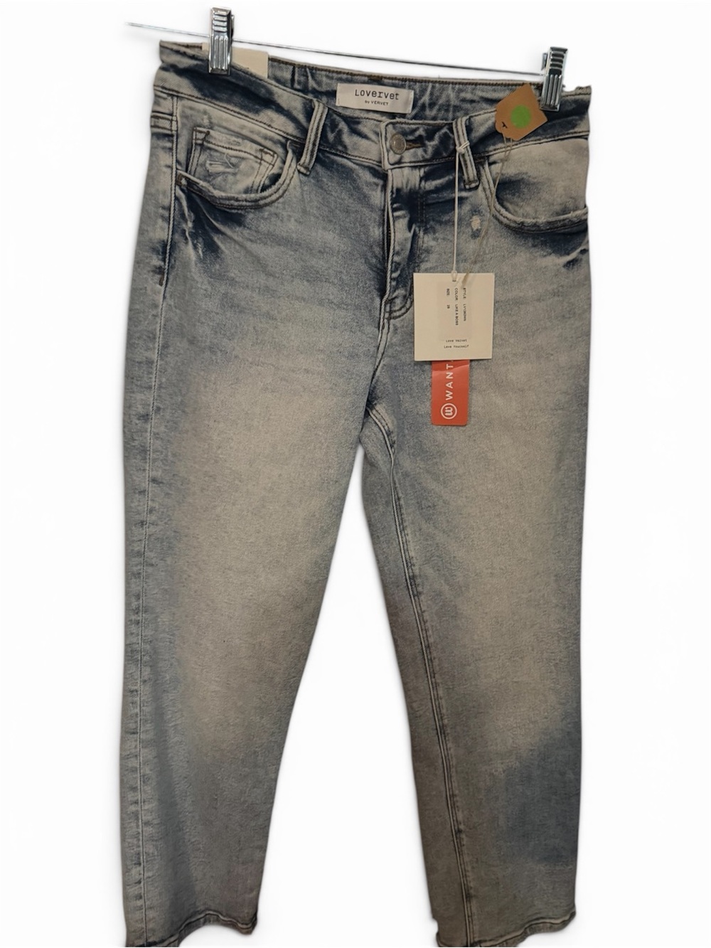 LOVETVET Women’s Straight Leg Jeans in Washed Gray